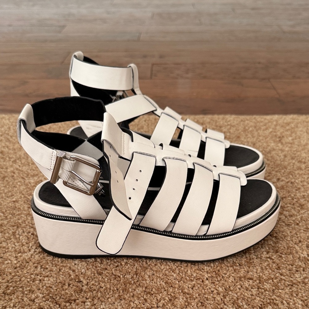 Gianni Bini White Strappy Platform Sandals